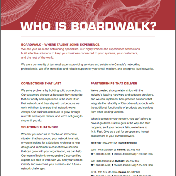 Boardwalk Communications Sales Sheet (via Eclipse Creative)